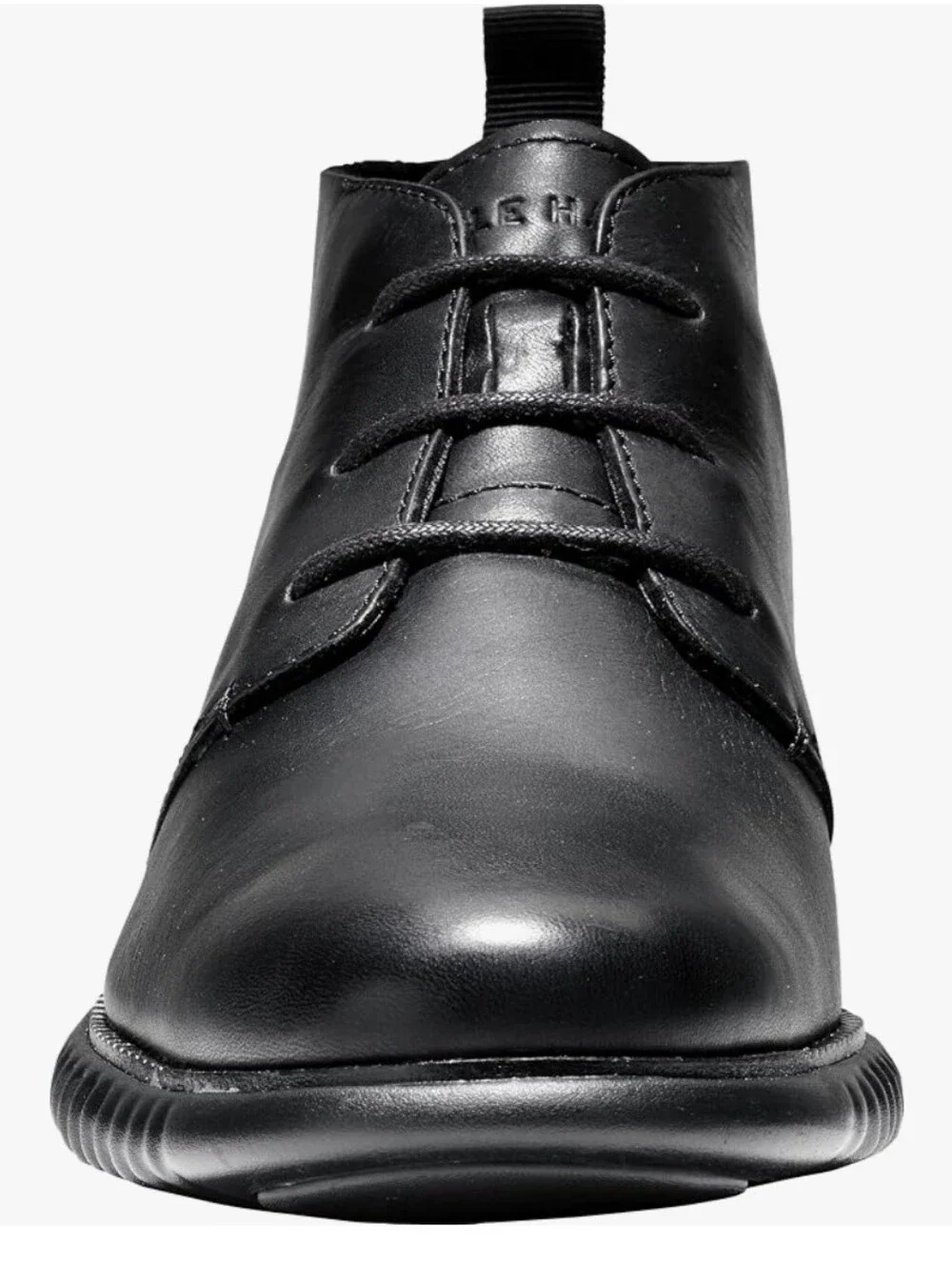 Size 10.5 Cole Haan Men's ZerograndBlack Leather Chukka Boots - Classic Lace-Up